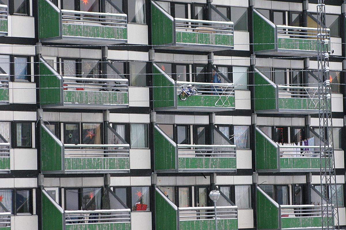 Blok P v grónském Nuuku (Zdroj: Wikipedie, Foto: Oliver Schauf / C00)