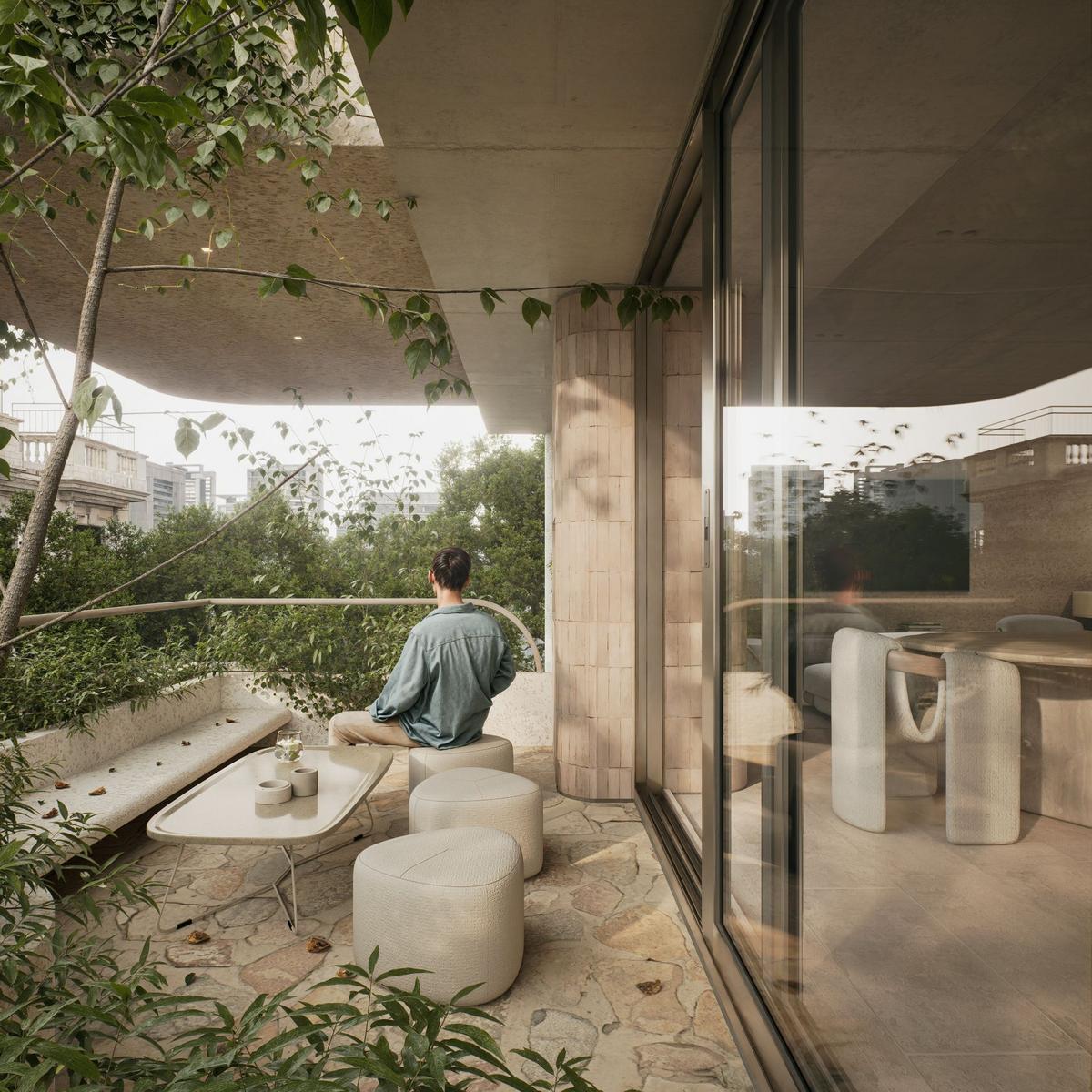 Soukromé terasy, balkony a patia rozšiřují obytné dispozice směrem ven. (Foto: Grizzo Studio)