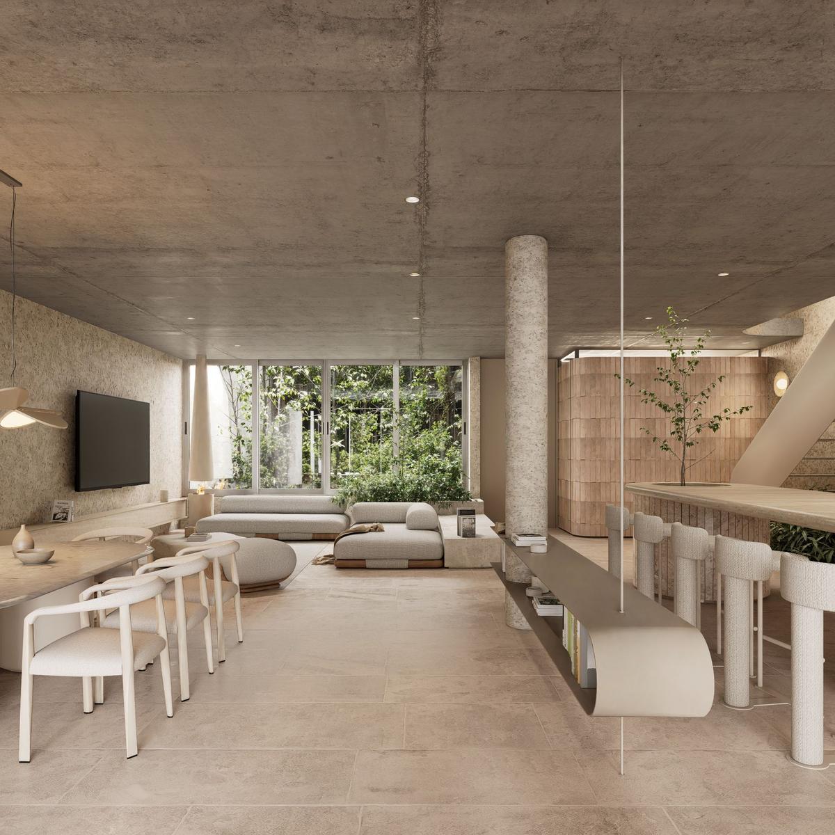 Velkorysé obytné prostory jsou navrženy v přímé vazbě na terasy. (Foto: Grizzo Studio)