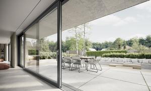 Okna ARTEVO doplňují vstupní dveře ve stejném designu