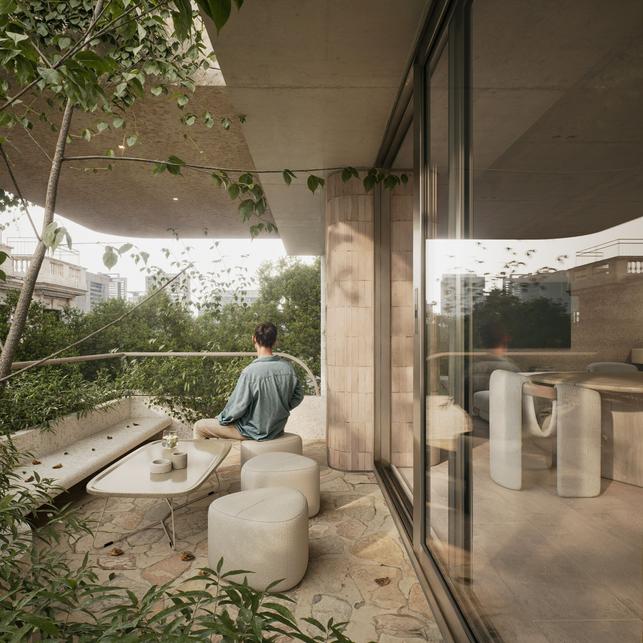 Soukromé terasy, balkony a patia rozšiřují obytné dispozice směrem ven. (Foto: Grizzo Studio)