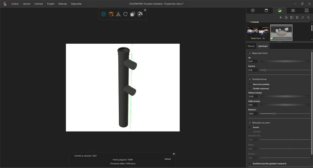 Příprava renderu v Solidworks Visualize (Zdroj: ALMEVA EAST EUROPE)