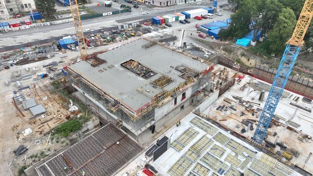 Výstavba ostravské knihovny (Zdroj: Metrostav)