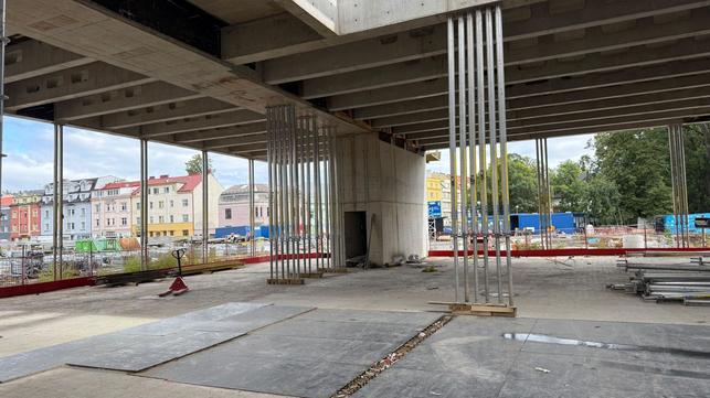 Výstavba ostravské knihovny (Zdroj: Metrostav)