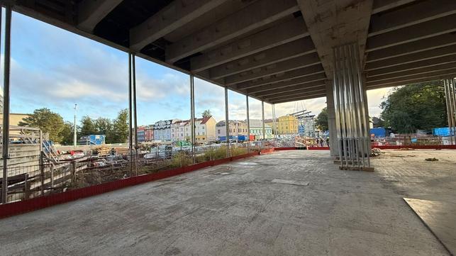 Výstavba ostravské knihovny (Zdroj: Metrostav)